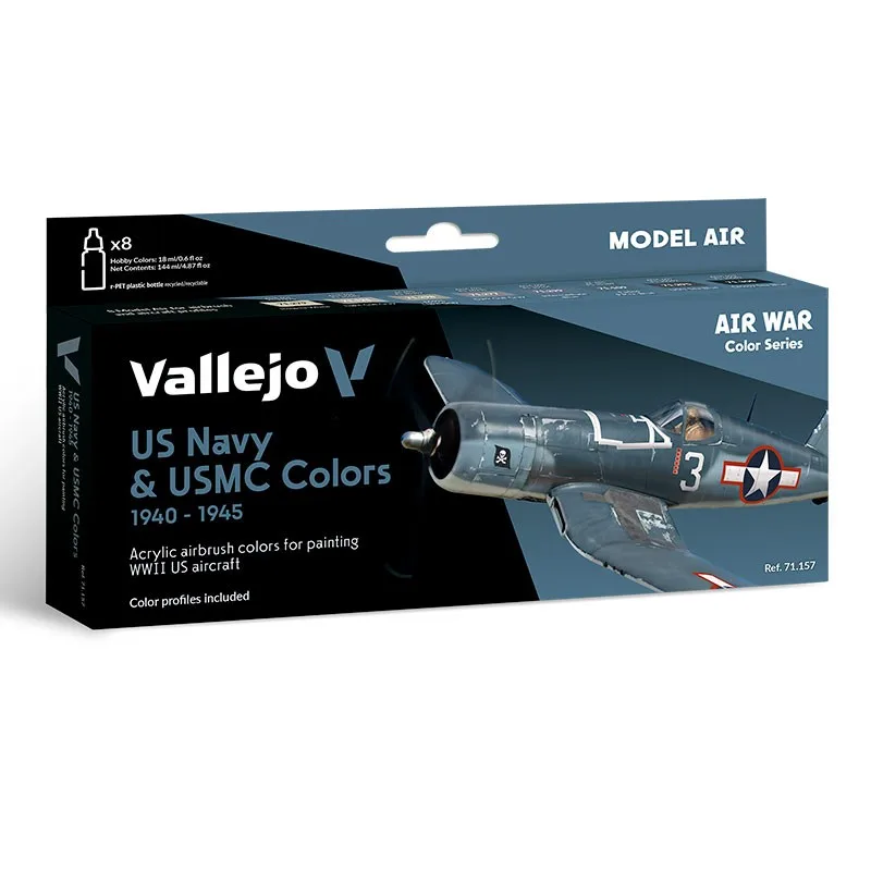 Vallejo Set 8 Model Air US Navy & USMC WWII 40-45 17 ml