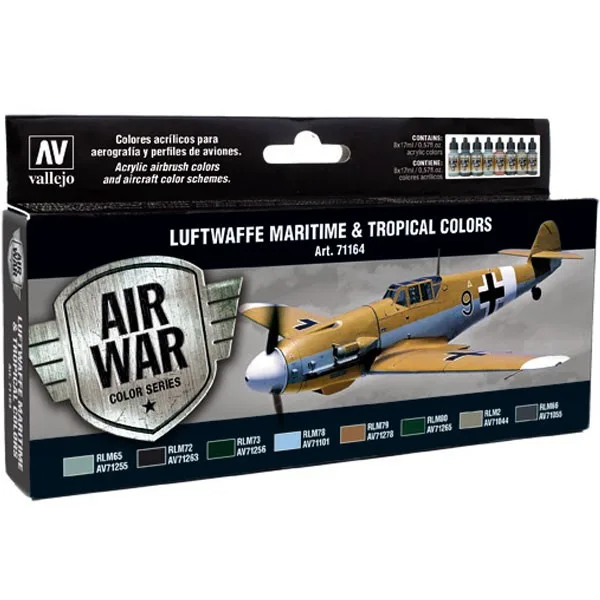 Vallejo Set 8 Model Air Luftwaffe Maritime Tropical 17 ml