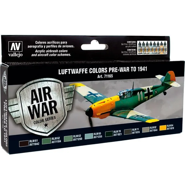Vallejo Set 8 Model Air Luftwaffe Pre-War to 1941 17 ml