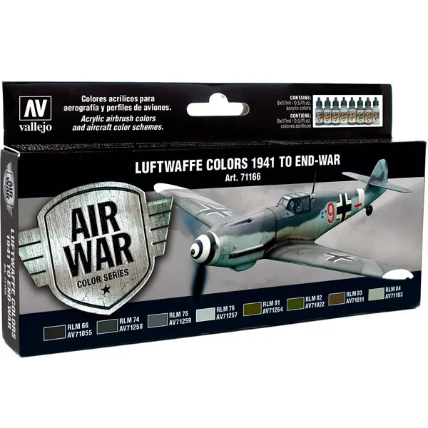Vallejo Set 8 Model Air Luftwaffe Colors 1941 to End-War 17 ml