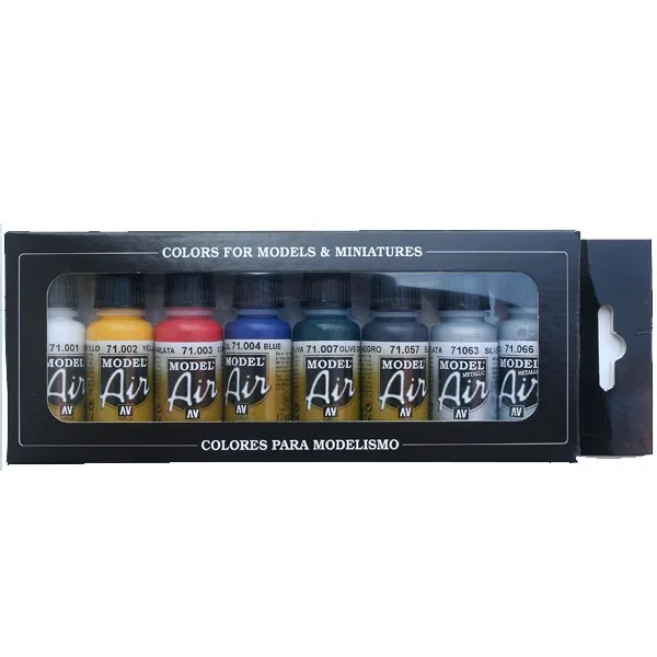 Vallejo Set 8 Model Air Colores Básicos 17 ml