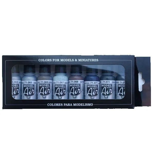 Vallejo Set 8 Model Air Colores Metálicos 17 ml