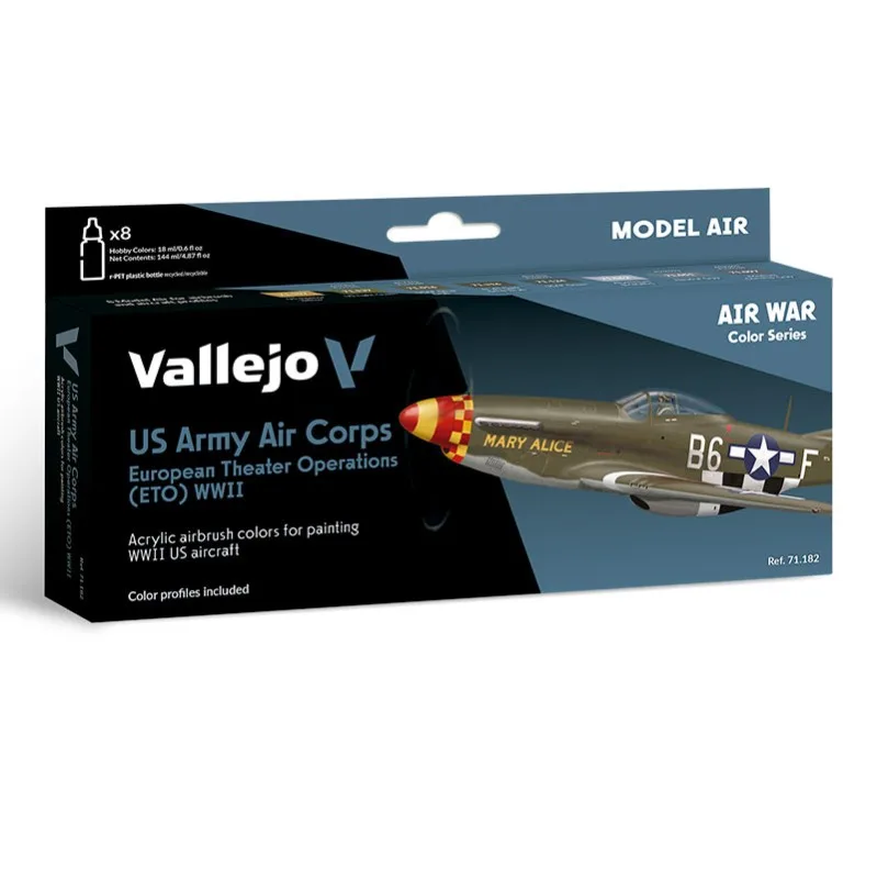 Vallejo Set 8 Model Air US Army Air Corps (Eto) WWII 17 ml