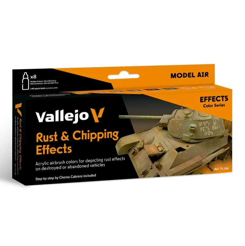Vallejo Set 8 Model Air Efectos Óxido & Desgaste 17 ml