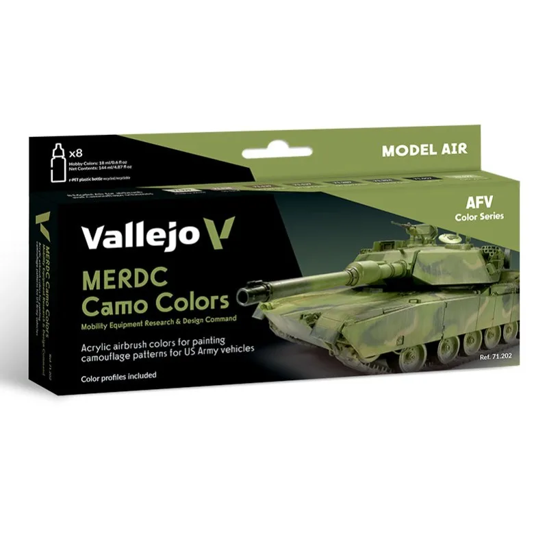 Vallejo Set 8 Model Air MERDC Camo Colors 17 ml