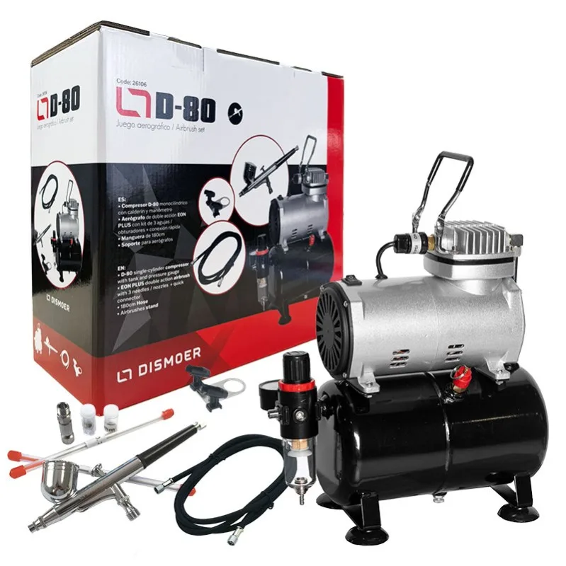Imagen del producto 2: Juego Aerográfico Dismoer Compresor D-80