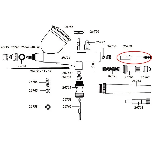 Cuerpo Guía para aerógrafo D-102 (Ref.: 26020-26021)