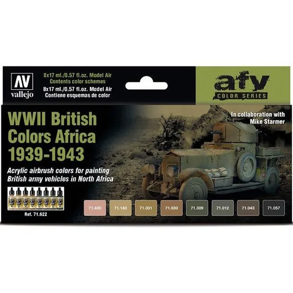 Vallejo Set 8 Model Air British Africa 39-43 17 ml