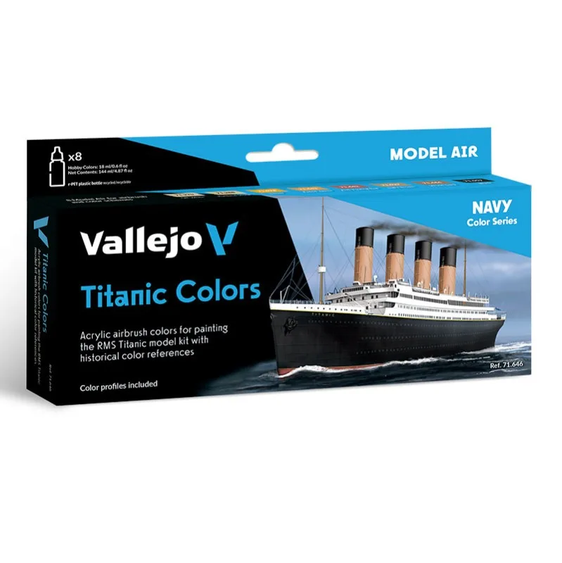 Vallejo Set 8 Model Air Titanic Colors 17 ml