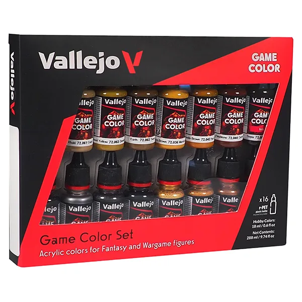 Vallejo Set 16 Game Color Leather & Metal 18 ml