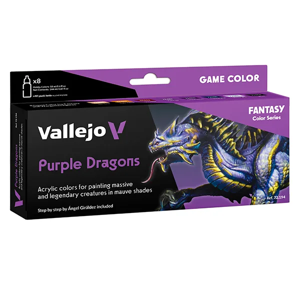 Vallejo Set 8 Game Color Purple Dragons 18 ml