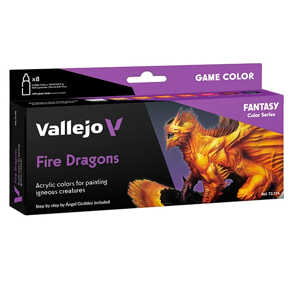 Vallejo Set 8 Game Color Fire Dragons 18 ml