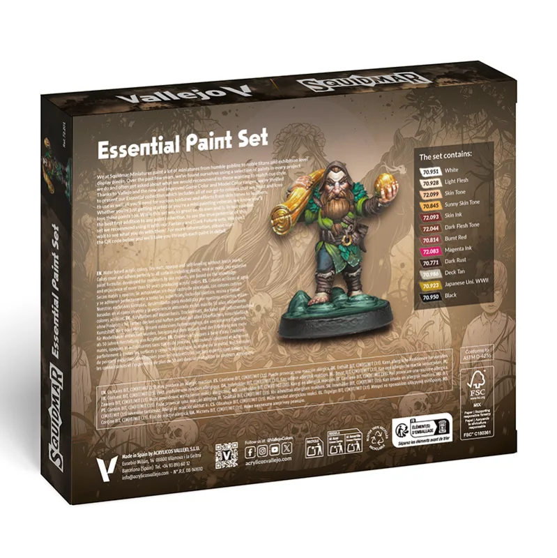 Imagen del producto 2: Vallejo Set 12 Game Color + figura Essential Paint Set by Squidmar Miniatures