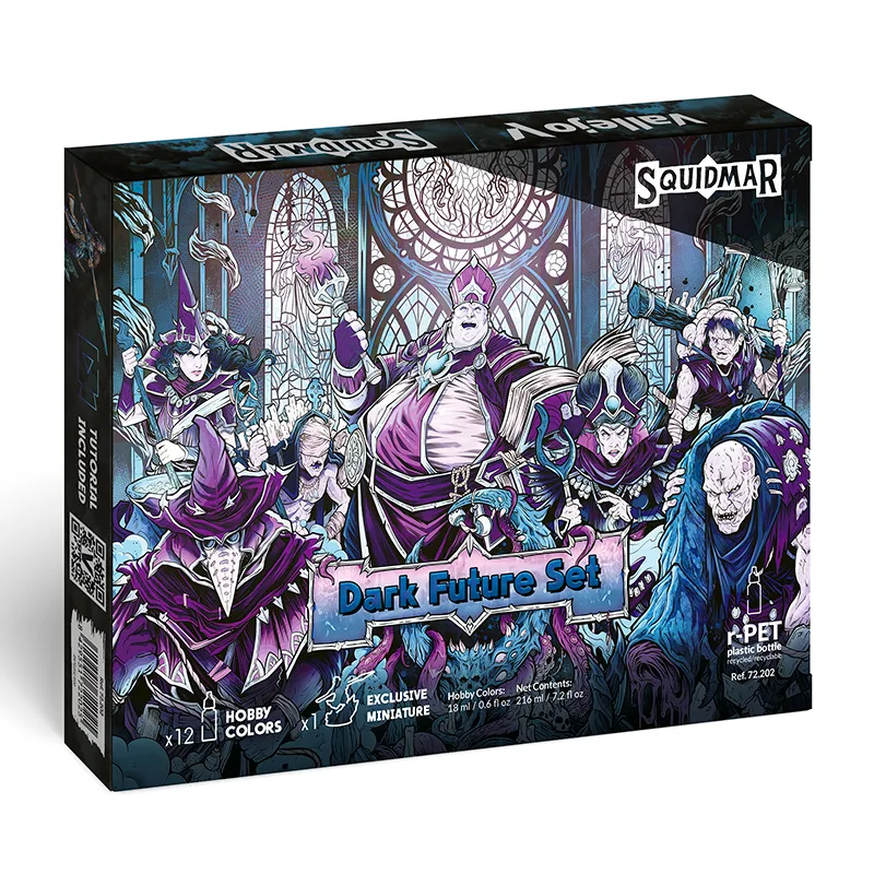 Vallejo Set 12 Game Color + figura Dark Future Set by Squidmar Miniatures
