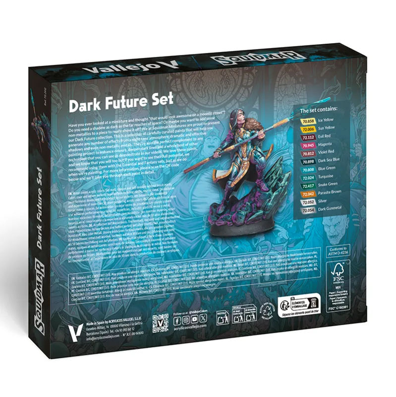 Imagen del producto 2: Vallejo Set 12 Game Color + figura Dark Future Set by Squidmar Miniatures