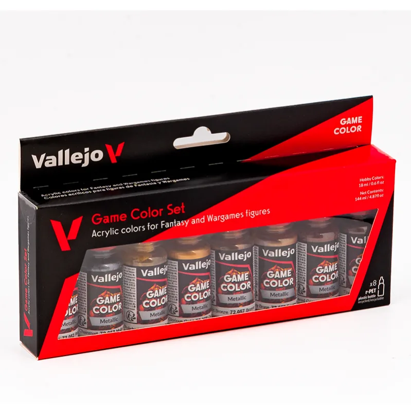 Vallejo Set 8 Game Color Metallic Colors 18 ml