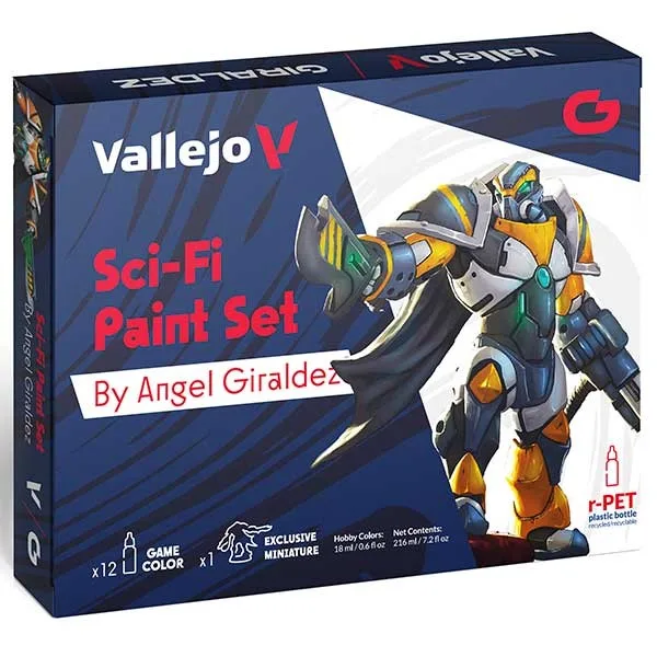 Vallejo Set 12 + figura Game Color Sci-Fi Paint 18 ml