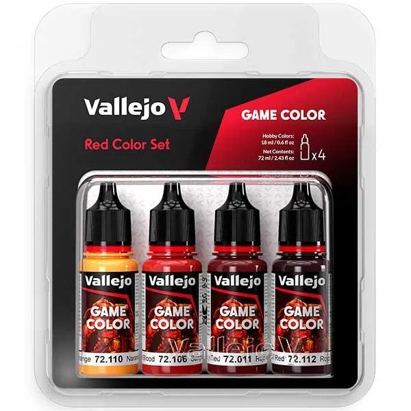 Vallejo Set 4 colores Game Color Red Color Set 18 ml