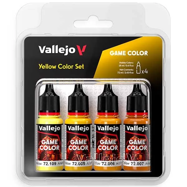 Vallejo Set 4 colores Game Color Yellow Color Set 18 ml