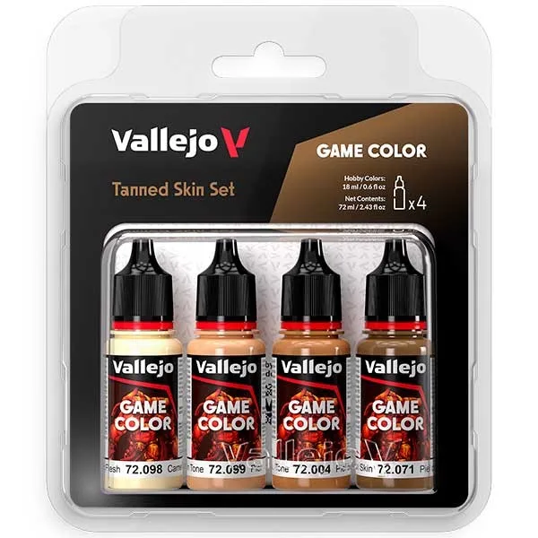 Vallejo Set 4 colores Game Color Tanned Skin Set 18 ml