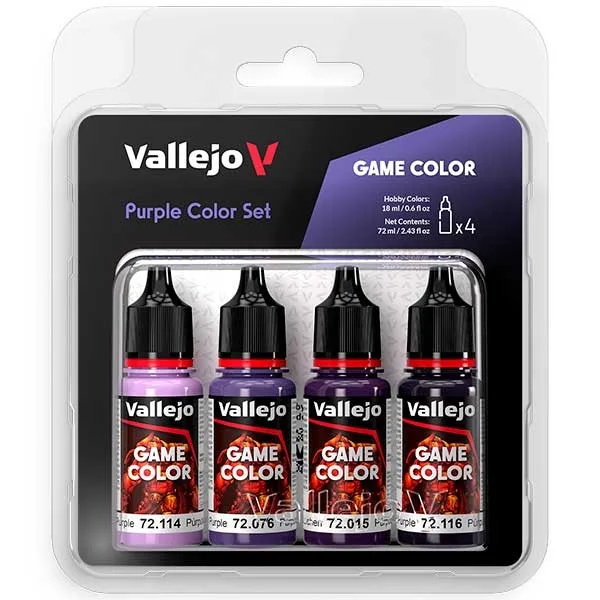 Vallejo Set 4 colores Game Color Purple Color Set 18 ml