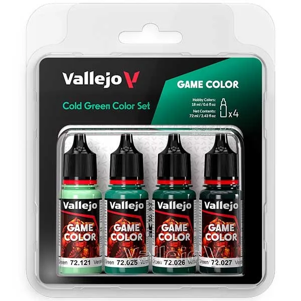 Vallejo Set 4 colores Game Color Cold green Color 18 ml