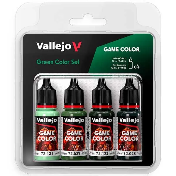 Vallejo Set 4 couleurs Game Color Green Color Set 18 ml