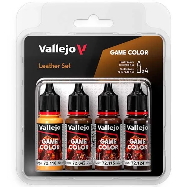 Vallejo Set 4 colores Game Color Leather Set 18 ml