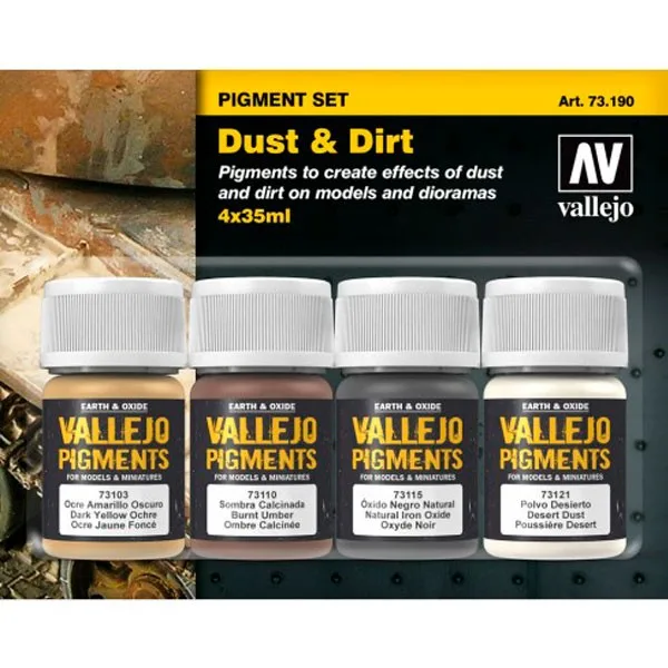 Vallejo Set 4 Pigments Polvo y Suciedad 35 ml
