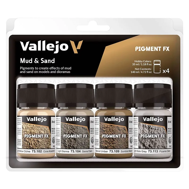 Vallejo Set 4 Pigments Barro y Arena 35 ml