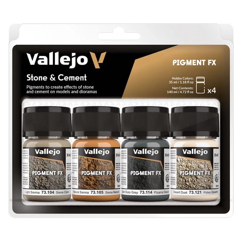 Vallejo Set 4 Pigments Piedra y Cemento 35 ml