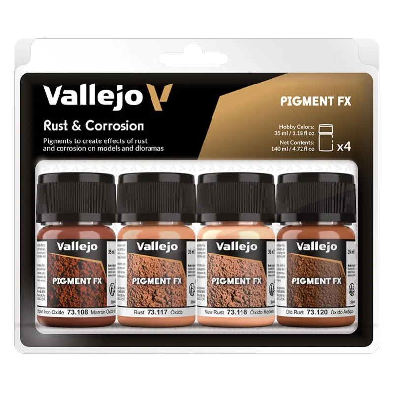 Vallejo Set 4 Pigments Óxido y Corrosión 35 ml