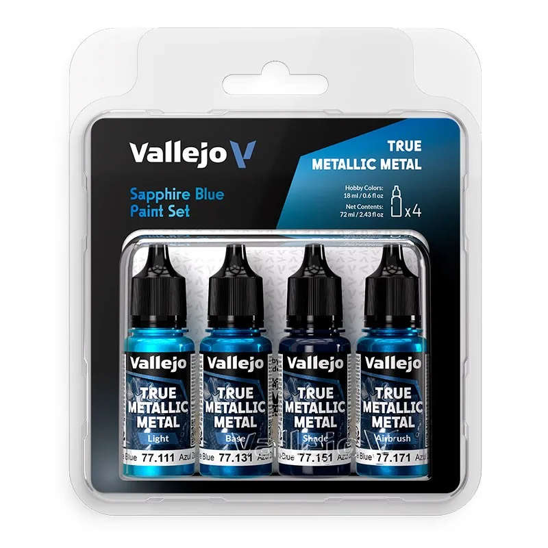 Vallejo Set 4 Colors TMM Azul Zafiro