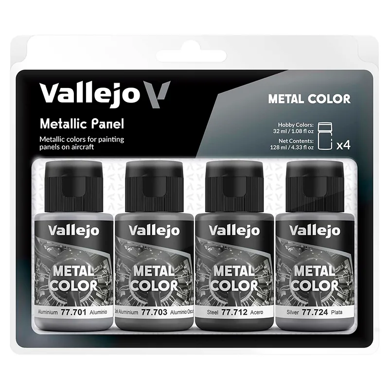 Vallejo Set 4 Metal Color Paneles metálicos 32 ml