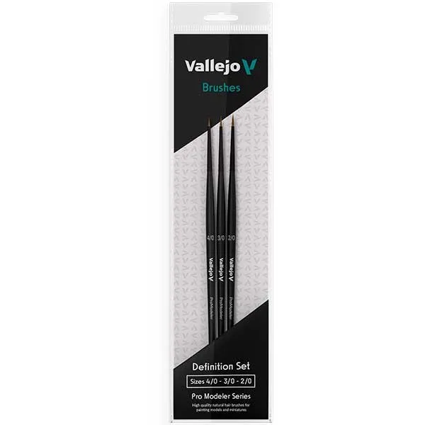 Vallejo Definition Set Pro Modeler Pelo Natural (4/0, 3/0 & 2/0)