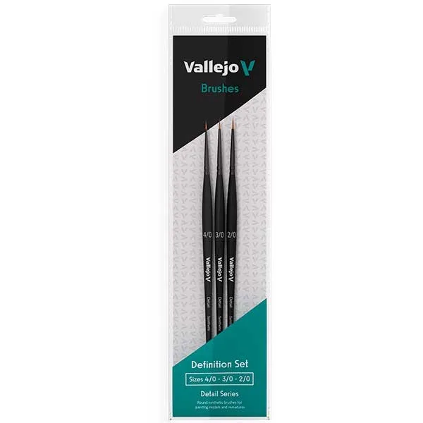 Vallejo Definition Set Detail Pincel Sintético (4/0, 3/0 & 2/0)