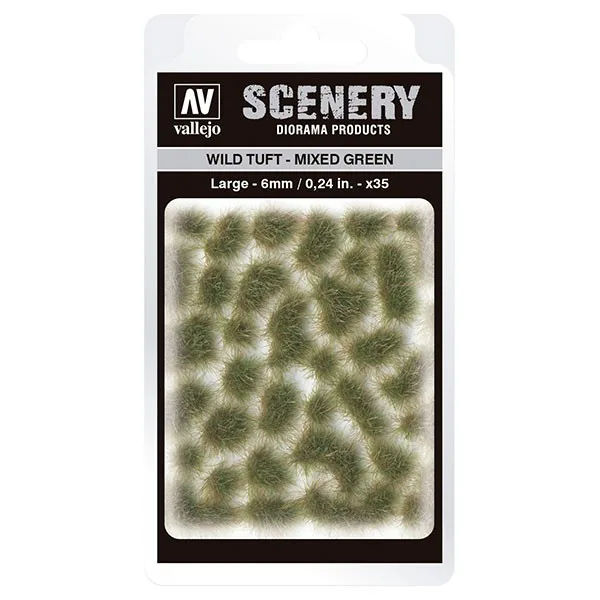 Vallejo Scenery Touffe sauvage - Vert mélangé (6 mm) L