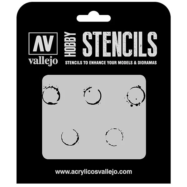 Vallejo Stencils Marcas bidones de aceite 125 x 125 mm