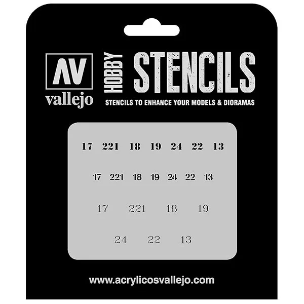 Vallejo Stencils Numerales Rusos WWII 125 x 125 mm