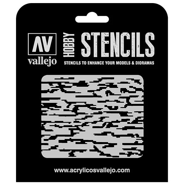 Vallejo Stencils Cam. Pixelado Moderno 125 x 125 mm