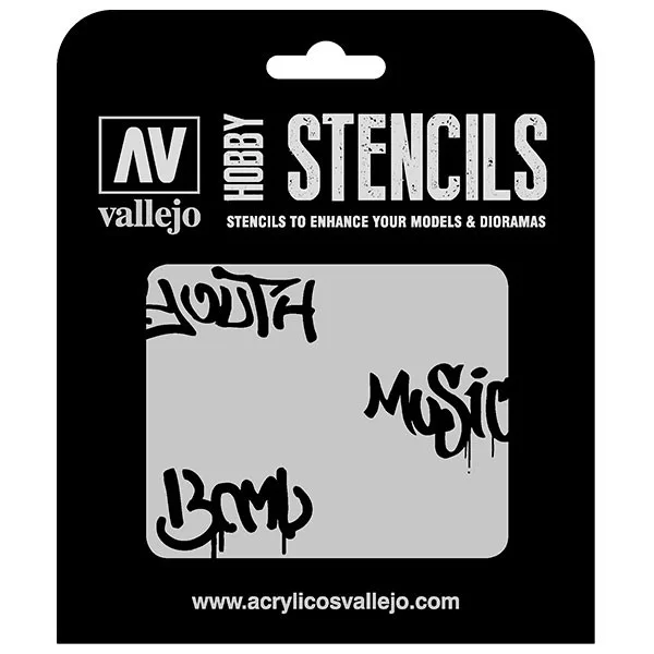Vallejo Stencils Grafiti Callejero nº 1 125 x 125 mm