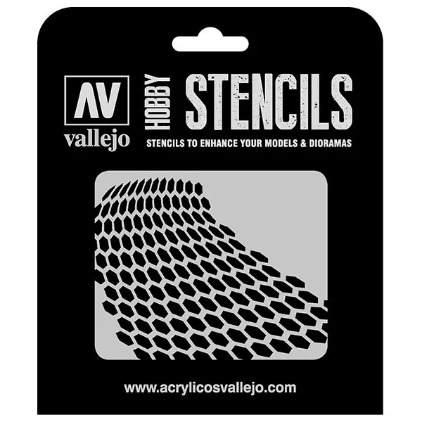 Vallejo Stencils Hexágonos Distors. 125 x 125 mm