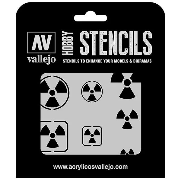 Vallejo Stencils Radioaktivitätssymbole 125 x 125 mm