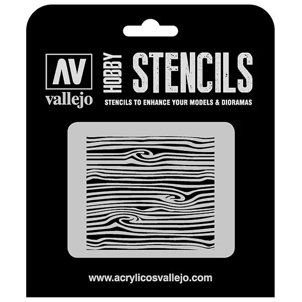 Vallejo Stencils Vetas Madera 2 125 x 125 mm