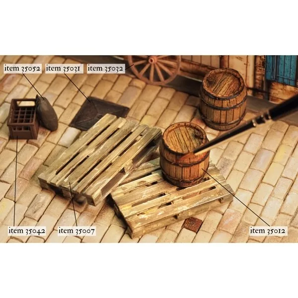 *Matho Resina Pallets de Madera 2pcs 1/35