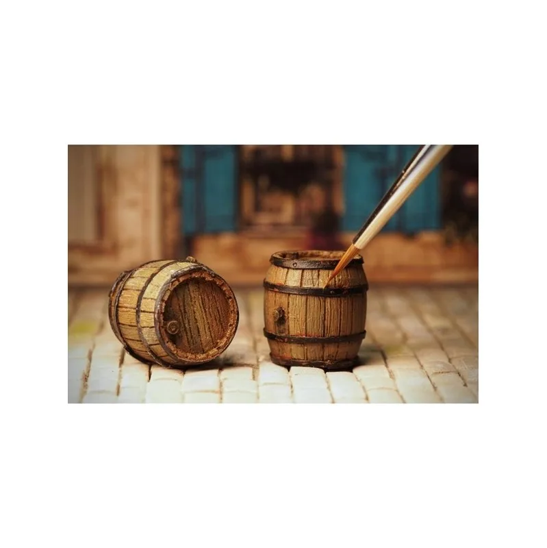 Product image 3: *Matho Resin Wooden Barrels 2pcs 1/35